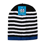 Multicolored beanie cap - black and white stripes,