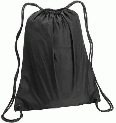 Nylon drawstring backpack - black.