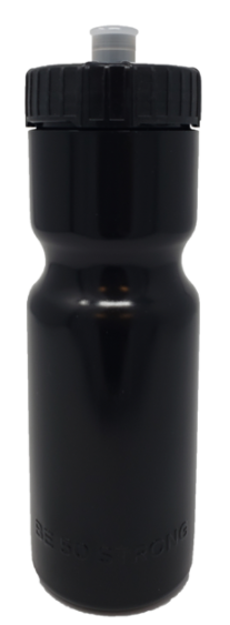 20-ounce plastic water bottle - black.