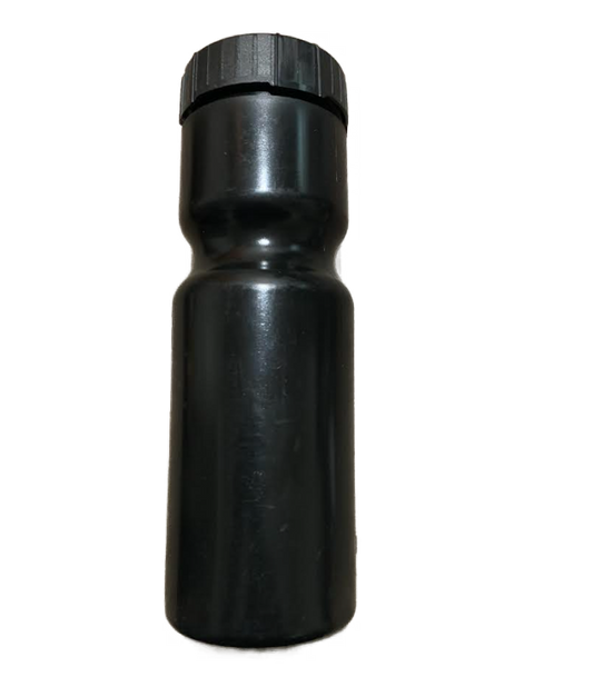 Sturdy plastic water bottle - 20-ounce black.