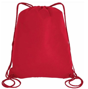 Nylon drawstring backpack - red