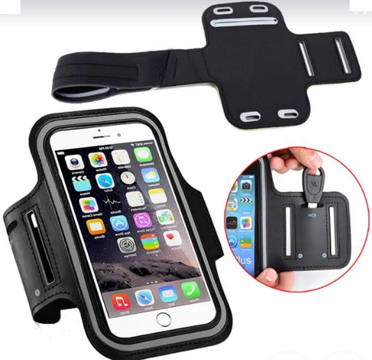 Cell phone arm bag holder - black.