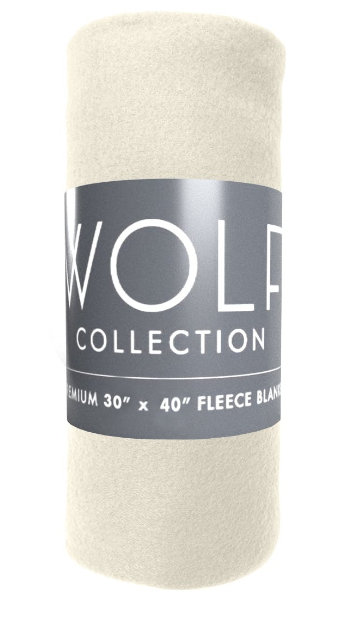 Fleece blanket 50" x 60" - white.