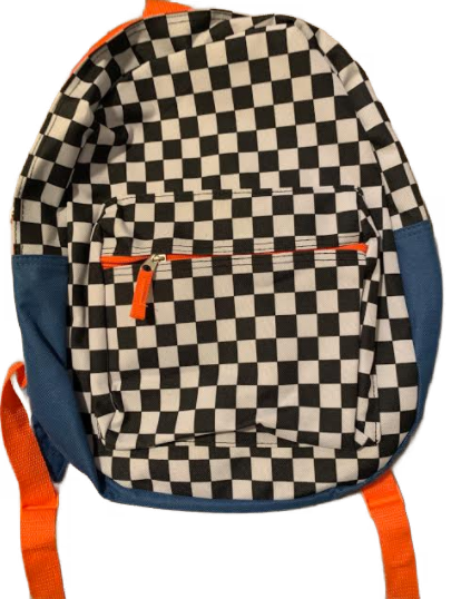 Kid's checker book bag.