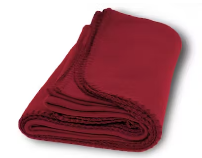 Fleece blanket 50" x 60" - red.