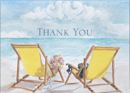 Greeting cards with envelopes - Seaside jewels thank you. (Pack of 50).