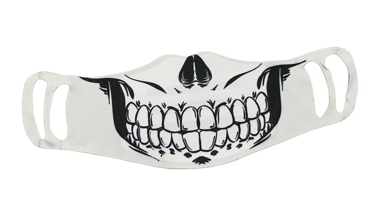 Face mask adult white - white skull.